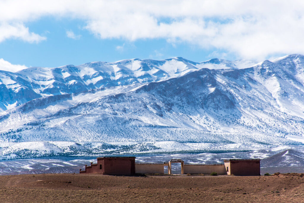 Scenic view of the High Atlas mountains in Morocco on the road between Midelt and Fès.