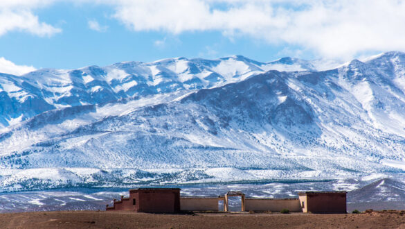 Scenic view of the High Atlas mountains in Morocco on the road between Midelt and Fès.