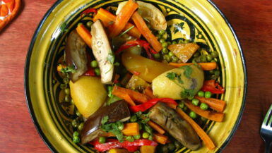 Vegetable Tagine - A traditional Moroccan cooking vessel used for slow-simmering tender vegetables in a flavorful stew.