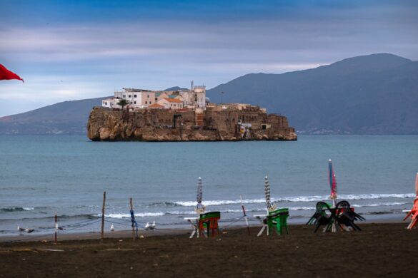 The Peñón de Alhucemas is a Spanish rock formation located off the coast of Morocco.