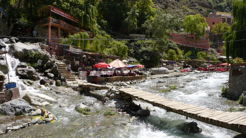 Ourika Valley - Footbridge over the Ourika River in Setti Fatma