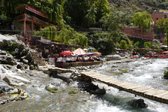 Ourika Valley - Footbridge over the Ourika River in Setti Fatma