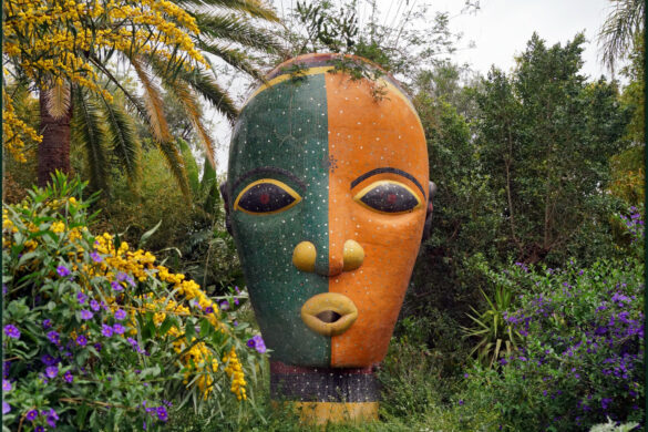 The lush beauty and artistic sculptures of the Anima André Heller Garden in Marrakech.